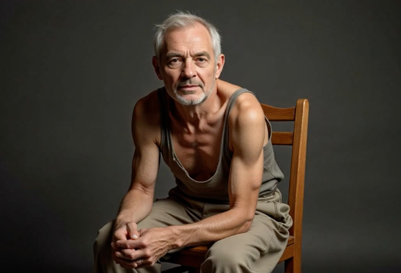 Man over 50 experiencing muscle loss, illustrating why foods to prevent muscle loss after 50 are important.